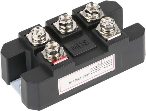 MDS100A Black Three Phase Diode Bridge Rectifier, Current Monitoring Relays, 100A Amp High Power 1600V, for Power Supply in Kuwait