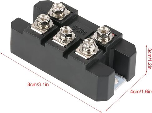MDS100A Black Three Phase Diode Bridge Rectifier, Current Monitoring Relays, 100A Amp High Power 1600V, for Power Supply in Kuwait