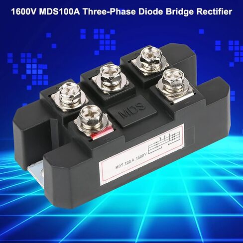 MDS100A Black Three Phase Diode Bridge Rectifier, Current Monitoring Relays, 100A Amp High Power 1600V, for Power Supply in Kuwait