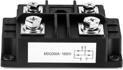 مقوم الجسر QWORK، MDQ-300A 1600V مقوم الجسر أحادي الطور عالي الطاقة، 4 أطراف وحدة صمام ثنائي كامل الموجة وحدة تصحيح هيكل اللحام سعة تدفق كبيرة DC مرحلة واحدة in Kuwait