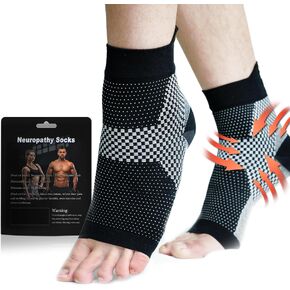 Uowuoiw Toeless Neuropathy Compression Socks for Women and Men, Ankle Compression Sleeve, Neuropathy Socks for Neuropathy Pain Relief of Swollen Feet, Swelling, Plantar Fasciitis, Sprain