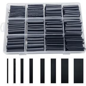 650pcs Heat Shrink Tubing Kit XuuHaa, Premium Heat Shrink Tubes Wire Shrink Wrap, Safe and Easy, Ratio 2:1 Electrical Cable Sleeve Assortment for Long Lasting Insulation Protection (8 Sizes, Black) in Kuwait
