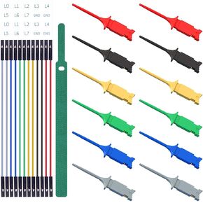 Goupchn SMD IC Test Hook Clips 12PCS with Silicone Jumper Wires Test Leads Kit for Electrical Testing 6 Colors in Saudi Arabia