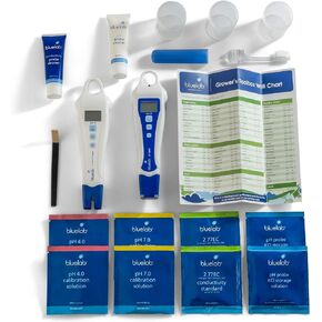 Bluelab PENGTB Grower's Toolbox with pH Pen, Conductivity Tester and Probe Care Kit, Easy Calibration, Digital Meters for Hydroponic System and Indoor Plant Grow