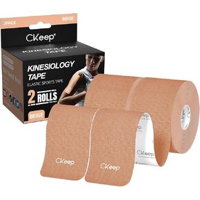 Uncut Kinesiology Tape(2 Rolls), Original Cotton Elastic Premium Athletic Tape,Latex Free Hypoallergenic, 2inch x 16ft, Black