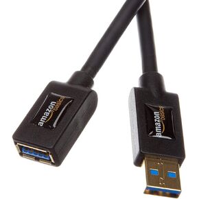 Amazon Basics 2-Pack USB-A 3.0 Extension Cable, 4.8Gbps High-Speed, Male to Female Gold-Plated Connectors, 3 Foot, Black