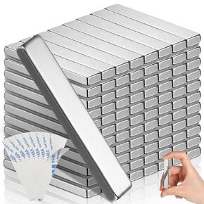 hicarer 80 حزمة شريط النيوديميوم المغناطيس مستطيلة نادرة مغناطيس الأرض رقيقة شريط المغناطيس الثقيلة الشريط المغناطيسي مع لاصق مزدوج من جانب المعادن شريط المغناطيس مجموعة لمكتب مطبخ الثلاجة DIY، 60 × 10 × 3 مم in Kuwait