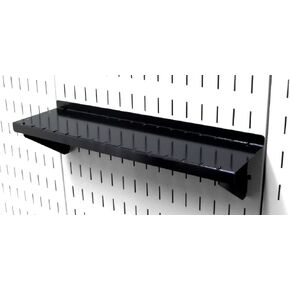 Wall Control Pegboard Shelf 4in Deep Pegboard Shelf Assembly for Wall Control Pegboard and Slotted Tool Board – Black
