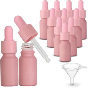 10ml Black Coated Glass Bottle with Glass Eye Dropper, 1/3 oz Capacity,UV Safe Bottles for Essential Oils and Aromatherapy Travel Bottle Container(Pack of 12)