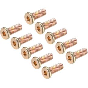 uxcell M8x16mm Furniture Screw Hex Socket Machine Screws Zinc Plated Fasteners Bolts Full Thread Carbon Steel 10Pcs