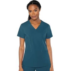 Med Couture Women's 'Peaches Collection' Double V-Neck Scrub Top in Saudi Arabia