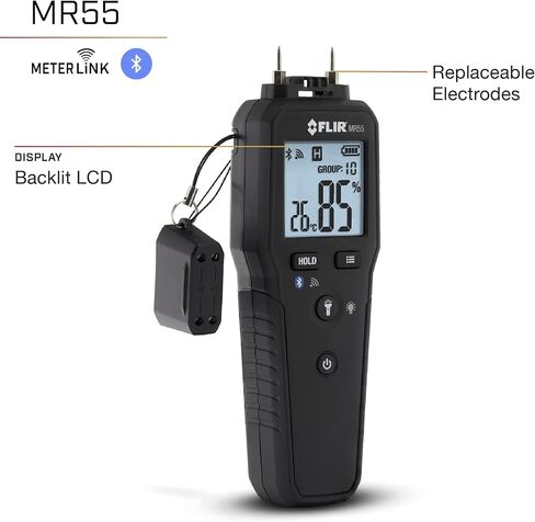 FLIR MR55 - مقياس رطوبة مزود بتقنية Bluetooth لمشاركة البيانات بشكل فوري عبر تطبيق FLIR Tools® Mobile. in Kuwait