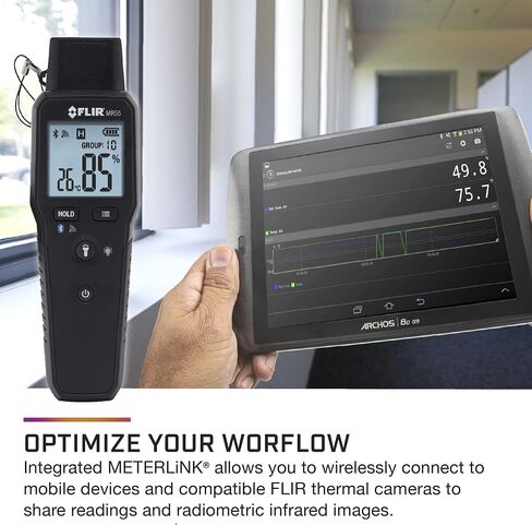 FLIR MR55 - مقياس رطوبة مزود بتقنية Bluetooth لمشاركة البيانات بشكل فوري عبر تطبيق FLIR Tools® Mobile. in Kuwait
