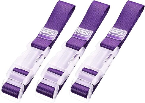 uxcell Add a Bag Luggage Straps, Adjustable Suitcase Connect Belts with Buckle, Nylon Travel Packing Accessories 300x25mm, Pink 3Pcs in Saudi Arabia