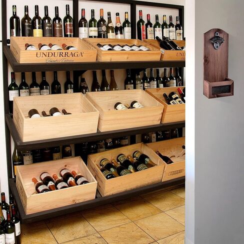 سيفيت فتاحة زجاجات خشبية مع غطاء جامع، فتاحة زجاجات بيرة مثبتة على الحائط من الخشب العتيق، هدية مثالية للرجال ومحبي البيرة، فتاحة ديكور البار in Kuwait