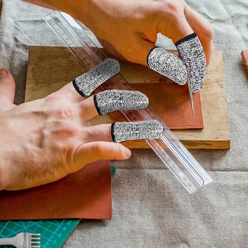 WLLHYF 20PCS Cut Fingertip Protector Reusable Gloves Life Extender Thumb Finger Conservation for Handicrafts Fingertip Work Kitchen Chopping Sculpture Anti-Slip Against Cutting Hand Protective in Saudi Arabia