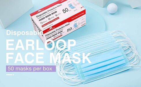 2000 PCS Wholesale Bulk Disposable Face Mask (40 Packs, 50pcs/Pack), 3-Layers Breathable Face Masks with Adjustable Earloop for Business PPE in Saudi Arabia