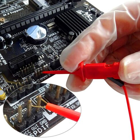 Goupchn SMD IC اختبار هوك كليب 12 قطعة مع أسلاك توصيل معززة من السيليكون موصلات اختبار عدة للاختبار الكهربائي 6 ألوان in Saudi Arabia
