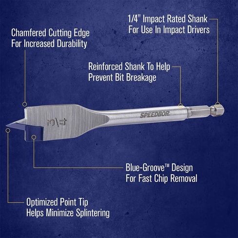 IRWIN SPEEDBOR Spade Wood Drill Bit 1-1/2" X 4" (87924) in Saudi Arabia