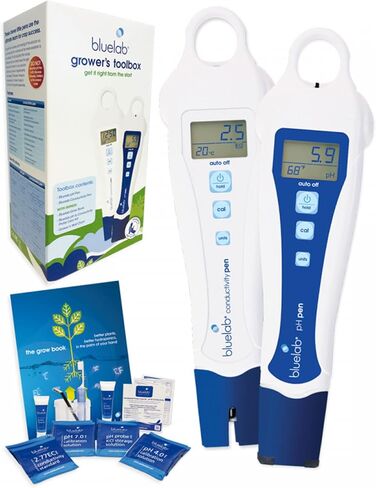 Bluelab PENGTB Grower's Toolbox with pH Pen, Conductivity Tester and Probe Care Kit, Easy Calibration, Digital Meters for Hydroponic System and Indoor Plant Grow in Kuwait