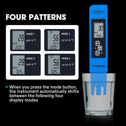 VIVOSUN TDS Tester 3-in-1 TDS EC & Temperature Meter Ultrahigh Accuracy Digital Water Quality TDS Tester (Blue) in Saudi Arabia