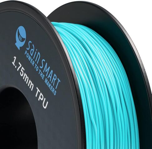 SainSmart Neon Color TPU، خيوط طابعة ثلاثية الأبعاد مرنة من مادة TPU مقاس 1.75 مم 800 جرام، دقة الأبعاد +/- 0.05 مم، سماوي نيون in Kuwait