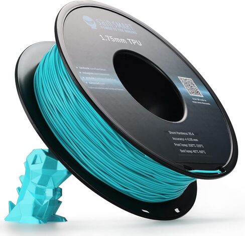 SainSmart Neon Color TPU، خيوط طابعة ثلاثية الأبعاد مرنة من مادة TPU مقاس 1.75 مم 800 جرام، دقة الأبعاد +/- 0.05 مم، سماوي نيون in Kuwait