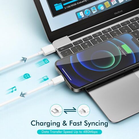 شاحن iPhone سريع، شاحن حائط USBC سريع بطول 10 أقدام 【معتمد من Apple MFi】عبوة من قطعتين بقدرة 20 وات PD USB C شاحن سريع + كابل شحن سريع لايتنينج بطول 10 أقدام لهاتف iPhone 14/Pro/Pro Max/Plus/13/12/11/XS/XR/X /اى باد in Kuwait