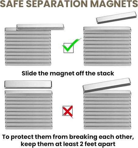 hicarer 80 حزمة شريط النيوديميوم المغناطيس مستطيلة نادرة مغناطيس الأرض رقيقة شريط المغناطيس الثقيلة الشريط المغناطيسي مع لاصق مزدوج من جانب المعادن شريط المغناطيس مجموعة لمكتب مطبخ الثلاجة DIY، 60 × 10 × 3 مم in Kuwait