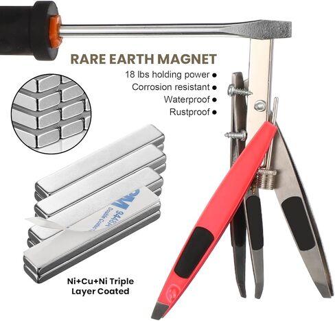 hicarer 80 حزمة شريط النيوديميوم المغناطيس مستطيلة نادرة مغناطيس الأرض رقيقة شريط المغناطيس الثقيلة الشريط المغناطيسي مع لاصق مزدوج من جانب المعادن شريط المغناطيس مجموعة لمكتب مطبخ الثلاجة DIY، 60 × 10 × 3 مم in Kuwait