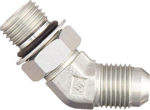Brennan Industries 6802-06-06-NWO-FG Forged Steel 45 Degree Elbow Tube Fitting, 9/16"-18 SAE x 9/16"-18 SAE Thread, 3/8" Male JIC x 3/8" Male Adjustable O-Ring Boss in Saudi Arabia