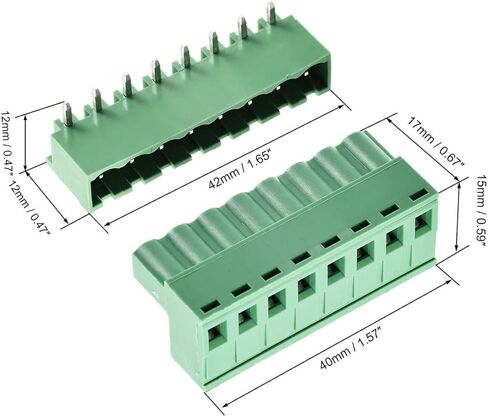 Eborsi 2EDG 6 Sets 8-Pin (8 Pole) 5.08mm الملعب المكونات في المسمار محطة كتلة موصل (دبوس الزاوية اليمنى) PCB جبل DIY، الأسهم الأمريكية in Kuwait