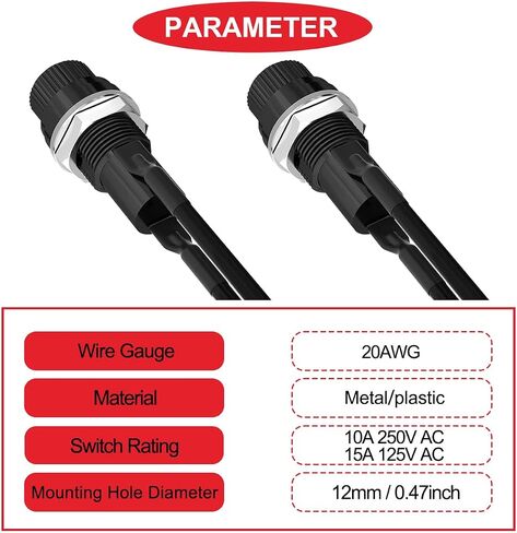 MKBKLLJY 8Pcs Panel Mount Fuse Holder DC 12V AV250V Screw Cap Fuse Holders 5x20mm with Pre-Soldered Wires and Fast-Blow Glass Tube Fuses 10A x 8,15A x 8 in Saudi Arabia