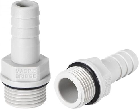 Uxcell PVC خرطوم تركيب موصل محول 16 مم أو 5/8 "شائك x G3/4 أنبوب ذكر 2 قطعة in Kuwait