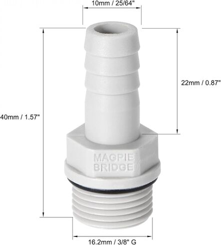 Uxcell PVC خرطوم تركيب موصل محول 16 مم أو 5/8 "شائك x G3/4 أنبوب ذكر 2 قطعة in Kuwait