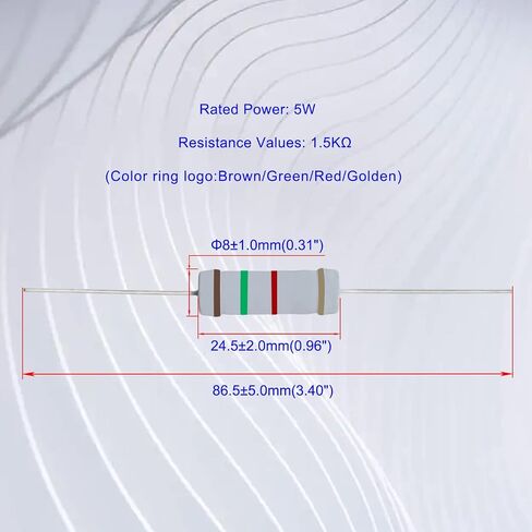 Aopin 20K Ohm Metal Oxide Film Resistor, ±5% Tolerance High-Accuracy 5 Watt Resistor for Electronic Circuit, Alternative Resistance for DIY Projects & Experiments 20 Pcs in Saudi Arabia