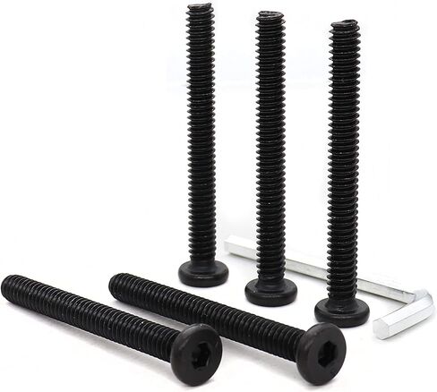 cSeao 12 قطعة أسود 1/4-20 × 2-1/4 بوصة مسامير غطاء المقبس مسامير رأس ألين مع مفتاح سداسي واحد in Kuwait