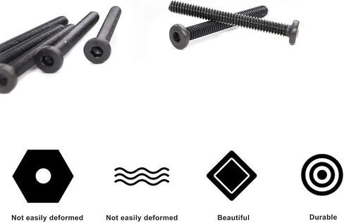 cSeao 12 قطعة أسود 1/4-20 × 2-1/4 بوصة مسامير غطاء المقبس مسامير رأس ألين مع مفتاح سداسي واحد in Kuwait