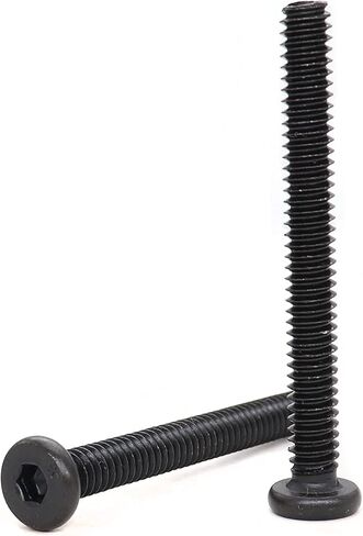 cSeao 12 قطعة أسود 1/4-20 × 2-1/4 بوصة مسامير غطاء المقبس مسامير رأس ألين مع مفتاح سداسي واحد in Kuwait