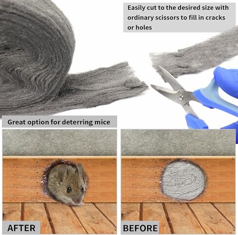 Stainless Steel Wool, Steel Wool Fill Fabric Roll, Gap Blocker Coarse Wire Hardware Cloth DIY Kit for Holes, Wall, Garden, Kitchen, Pipeline in Garage (20FT) in Saudi Arabia
