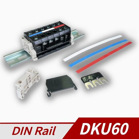 مجموعة شرائط طرفية لولبية Dinkle 600 فولت 60 أمبير * 6 أوضاع شريط طرفي لولبي، 2 * غطاء، 3 * كتلة صنع (أحمر، أزرق، أبيض)، 1 * شرائط حاجز معزولة مسبقًا، 1 * سكة، 2 * دعامة نهاية، 20-6 نطاق الأسلاك AWG in Kuwait