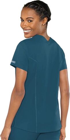 Med Couture Women's 'Peaches Collection' Double V-Neck Scrub Top in Saudi Arabia