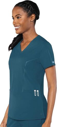 Med Couture Women's 'Peaches Collection' Double V-Neck Scrub Top in Saudi Arabia