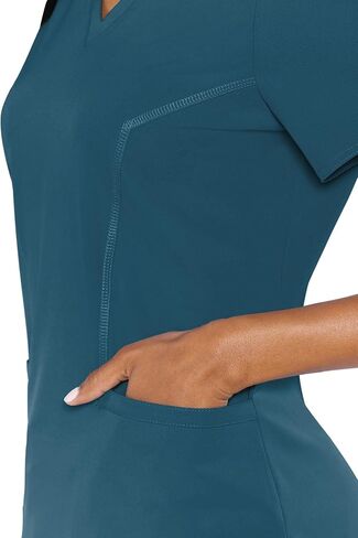 Med Couture Women's 'Peaches Collection' Double V-Neck Scrub Top in Saudi Arabia