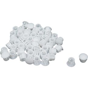 Coshar 50pcs Locking Hole Plugs Plastic Panel Hole Cover Mini Hole Plugs, Fit for 6mm Holes, 0.23inch Diameter- White