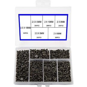 newlng 1200pcs Small Screws Phillips Flat Head Cross Self Tapping Tiny Screw Cabinet Electronic Accessories Screw Multifunctional DIY Micro Woodworking Mini Screw Set Gold