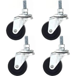 4 Pack Swivel Stem Caster w/ 2" Hard Rubber Wheel 3/8" threaded stem 1.1" Stem Length Heavy Duty in Kuwait