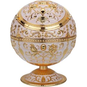 Windproof Ashtray with Lid for Cigarettes Metal Portable Cigar Ashtray Odor Eliminator for Indoor outdoor Hand Stamped Rose Pattern with Sparkle Fancy Gift for Men Women (Dark Purple-Bronze)