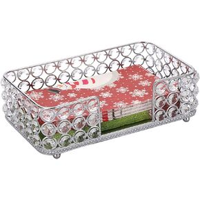 Sumnacon Napkin Holder,Crystal Napkin Holder Table Dinner,Sparkly Napkin Basket,Square Napkin Tray,Flat Napkin Holder for Kitchen Dinning Room Table Desk Counter Restaurant Party Bar,Rose Gold