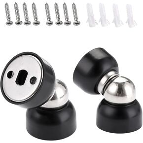 Sumnacon Stainless Steel Doorstop - 2Pcs Powerful Magnetic Door Holders with Screws, Heavy Duty for Bedroom Bathroom Kitchen Home Office, Black